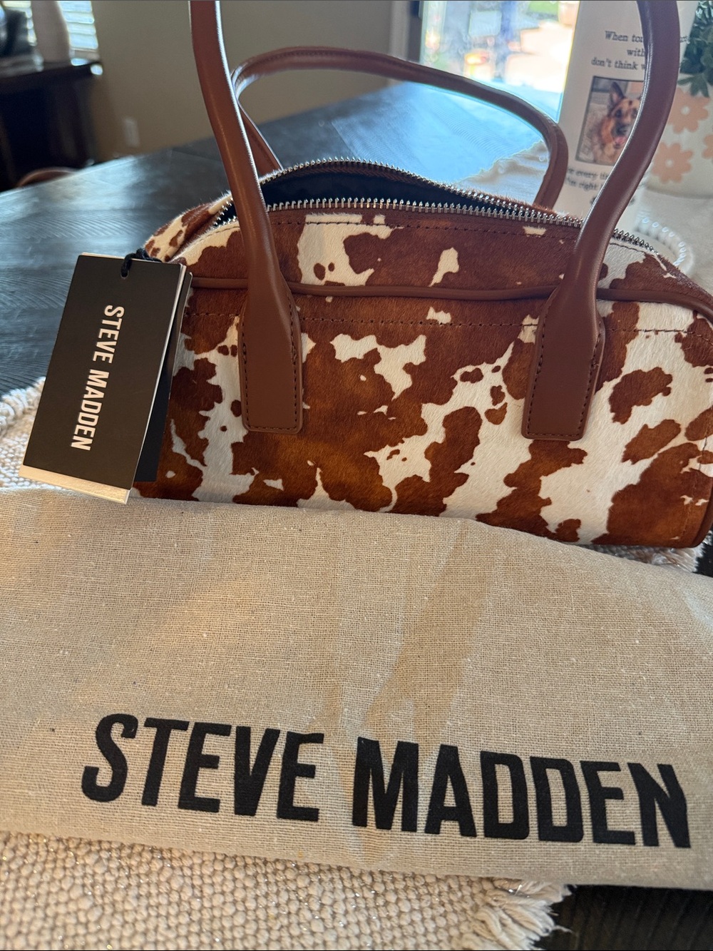 Steve Madden Brown and White Cowhide Women’s bag
